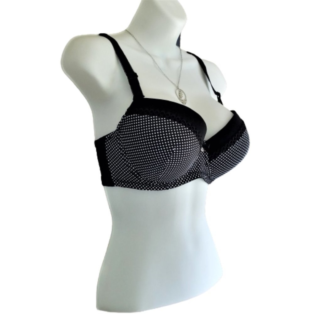 36D Black/White Polka Dot Push Up, Underwire Convertible Padded Bra NWT - Picture 2 of 10